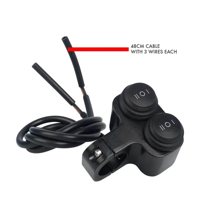 Switch bar tangan motor, dual 2-wire 2-gear aluminium alloy switch 5
