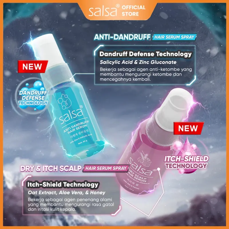 ENVIO - SALSA Hair Serum Perfum Spray Rose / Keratin / Growth 80ml - Serum Perawatan Rambut Hijab Friendly 2