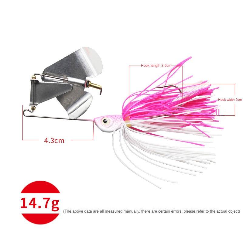Product Introduction of Lure Fake Fish Husky Heart-Shaped Rotating Sequins Lure 14.7G 5 Colors Tassel Hangings Soft Bait 11