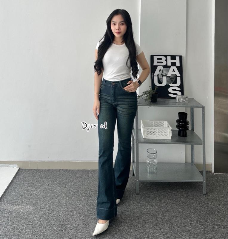 Pami - jennie cutbray jeans lipat highwaist flare petite | jeans stretch | celana jeans wanita