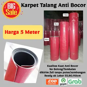 Karpet Talang Air Merah Hitam Harga 5Meter Lebar 55cm, 90cm, 110cm Pelindung Atap Rumah Anti Bocor/ Alas Kandang Hewan Kolam Ikan Alas Rumah Walet