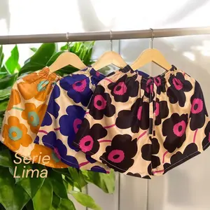 Celana Pendek Wanita Santai Bahan Rayon Motif Cereal Short Nyaman Hotpants dengan Tali Variasi Elegan dan Jahitan Rapi Cocok untuk Keseharian Anda