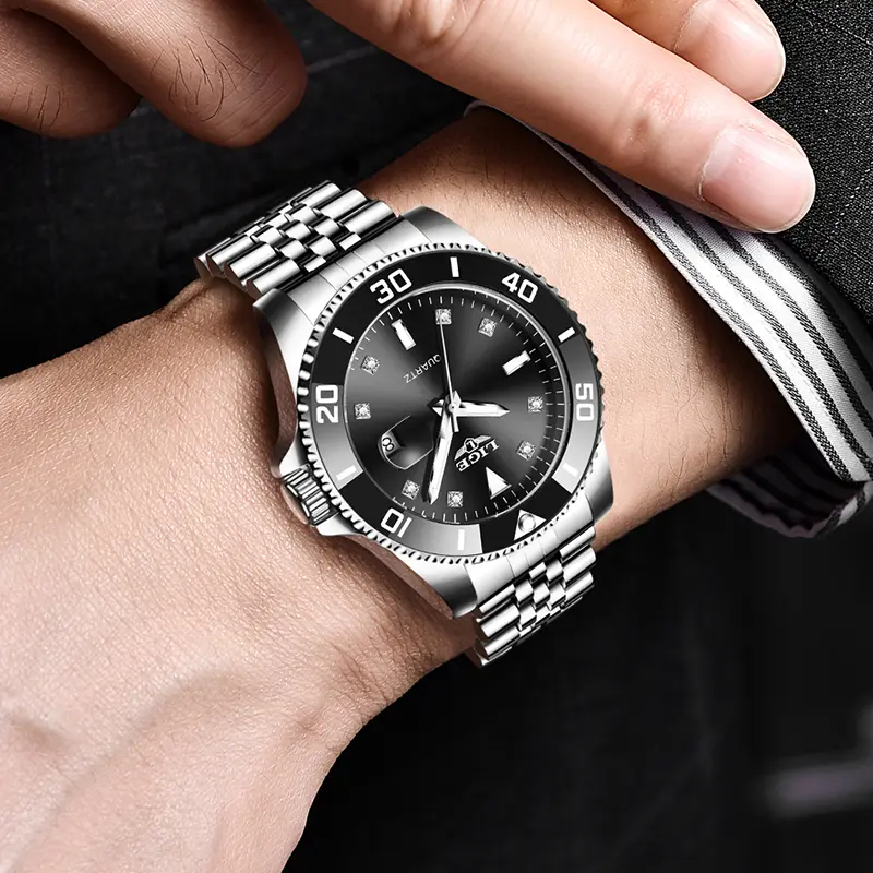 L E 2024 New Q rtz Wrist tches Cas l Business Lu ury Mens tch terproof Luminous Stainless Steel tches Men Reloj Hombre