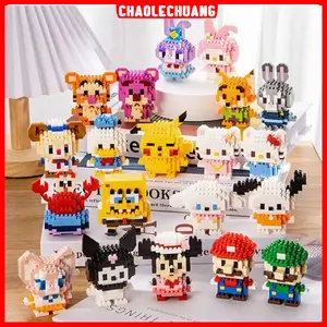 chaolechuang Mainan anak PUZZLE BALOK SUSUN DISNEY 3D DIY Mainan Edukasi Bayi Puzzle Brick Mini Kartun Karakter Hadiah Toy Gift Nano Blok POP LinaBell StellaLou
