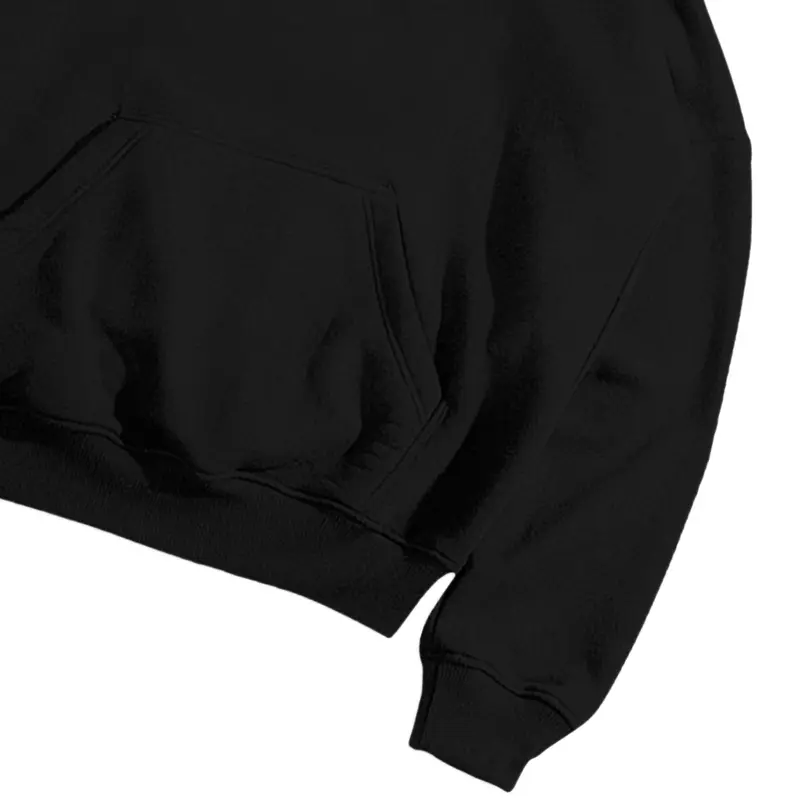 Ourluck - Hoodie Boxy Fit Hitam Polos 300 GSM Unisex 2