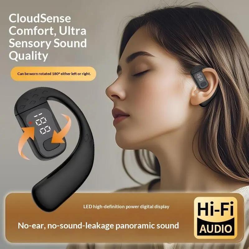 【SIÊU SALE】 Tai Nghe Không Dây Dẫn Khí Earhook Xoay 180 Độ Âm Thanh Hifi Giảm Ồn Pin Trâu Chạy Bộ Thể Thao Sẵn Kho Giao Toàn Quốc
