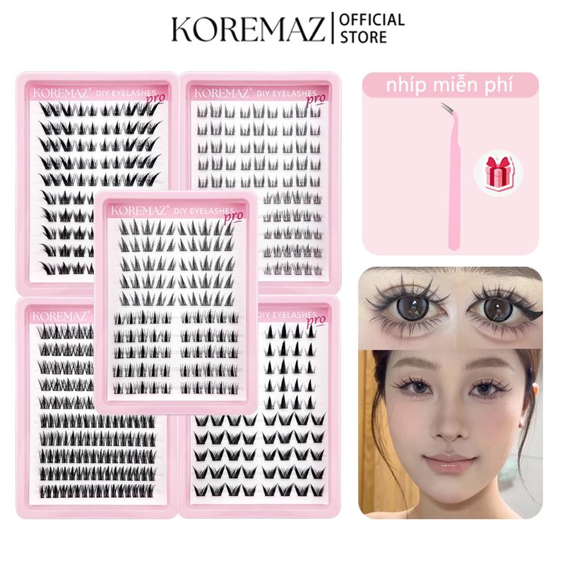 Lông Mi Giả, KOREMAZ, 10 Hàng Không Keo, Dành Cho Người Mới Bắt Đầu, Không Cần Sử Dụng Keo, Có Thể Tái Sử Dụng, Thích Hợp Để Trang Điểm