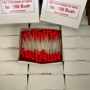 Pipet Tetes Kaca 10cm - Pipet Tetes Pendek - Kaca Tipis - Isi 100Pcs/Box