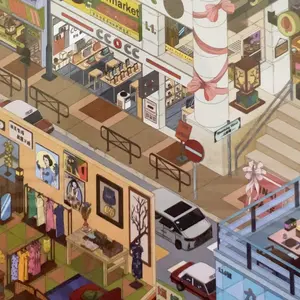 Sticker 3D Landscape Infeel.Me New Port City Today's 47th Release: BIG Large-Size Landscape  Fun and Creative DIY Scene Stickers