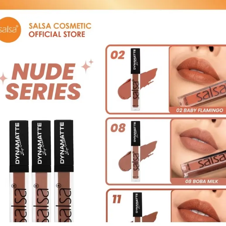SALSA Dynamatte Lip Cream/Matte Long Lasting. paket make 1 set lenfi cosmetic 6