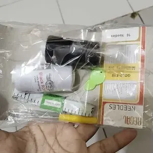 PAKET BENANG JAHIT HITAM PUTIH DAN JARUM ALAT JAHIT