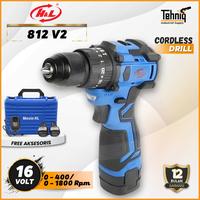 Gambar H&L HL 812 V2 Mesin Bor Baterai Tanpa Kabel  16V Set Cordless Drill Electrik 10MM - HL 812 dari tehniqdotcom Kota Administrasi Jakarta Barat 1 Tokopedia