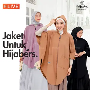 HIJACKET - Jaket Outer AISYA LEBARAN | Jubah Cape Model | Outerwear For Hijaber