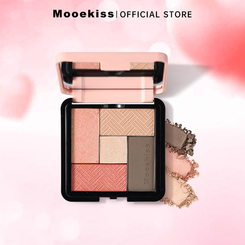 (COD) Mooekiss Bảng Phấn Mắt 5 Ô Từ Tính Có Thể Ghép Lại, Màu Đất, Màu Matte, Phấn Mắt Cho Người Mới 8.5g*1