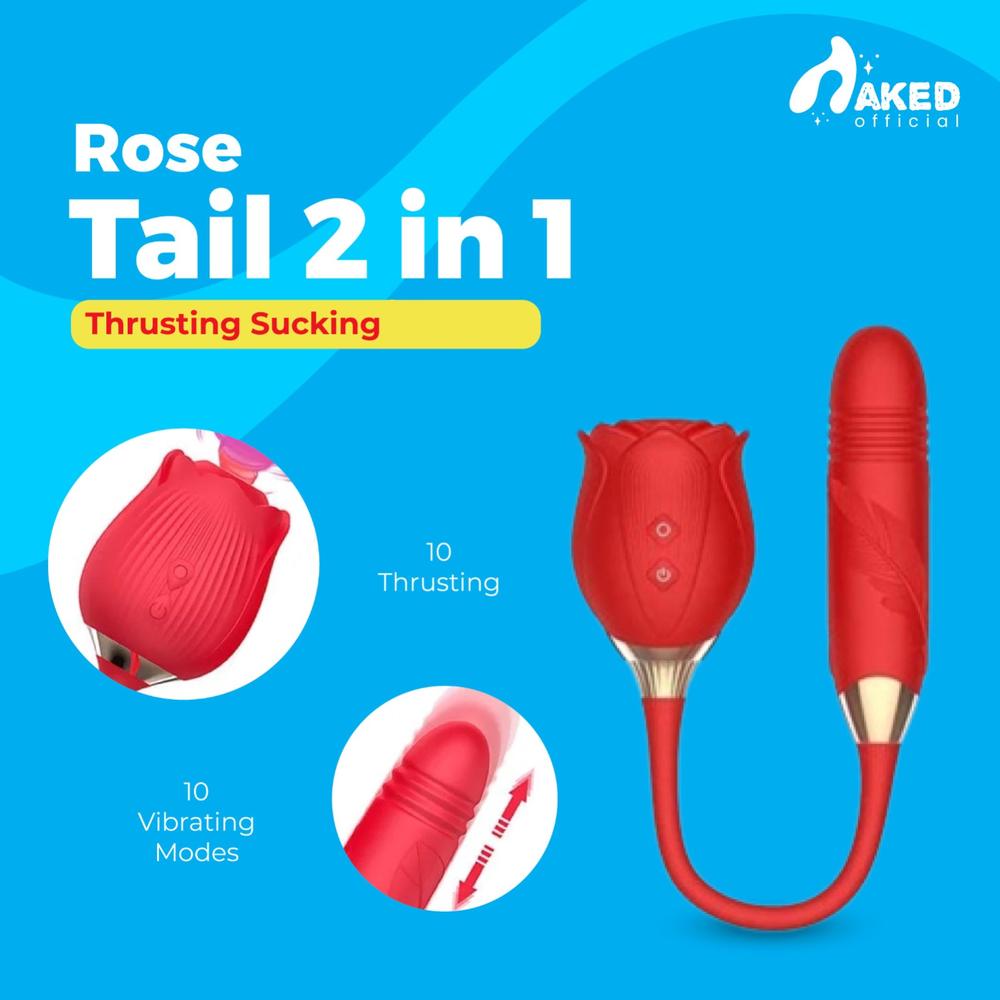 Tracys Dog - Rose Tail 2 in 1 Thrusting Sucking - Rose Pink Thrusting Licking