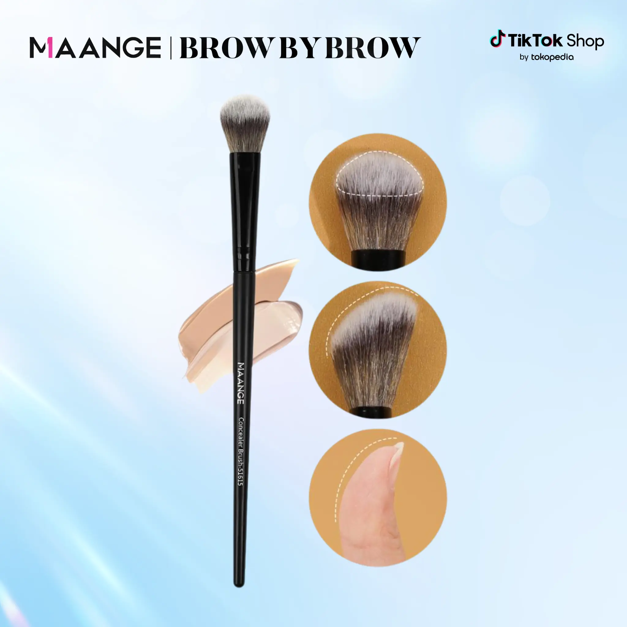 MAANGE ThumbFit Concealer Brush – Kuas Concealer Multifungsi Wajah, Desain Thumb Grip, Lembut, Presisi untuk Blending, Highlight, dan Kontur Makeup Natural 51615