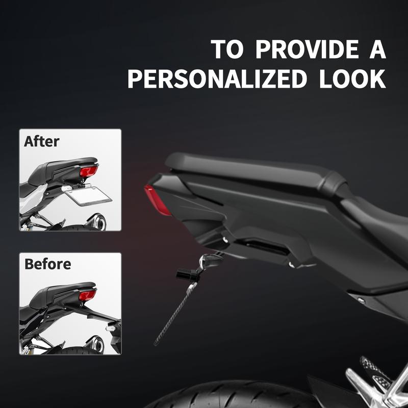 Ultrasupplier-Bộ khử Fender đuôi gọn gàng, giá đỡ biển số t với đèn hậu LED cho Honda CB125R, CB150R, CB250R, CB300R-2021 1