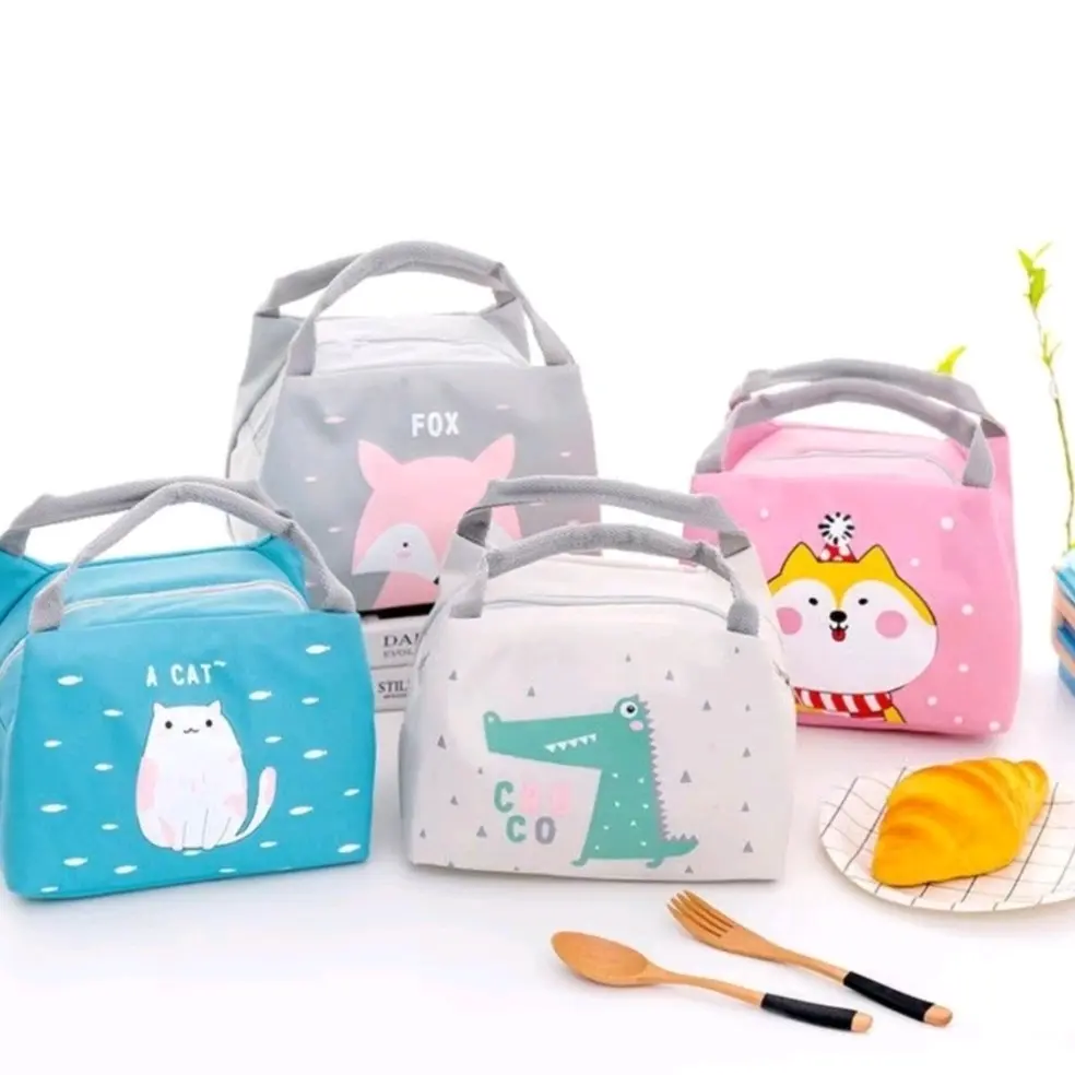 TAS BEKAL MAKANAN LOKAL LUNCH BAG KARAKTER BAHAN D600 BAGUS TEBAL