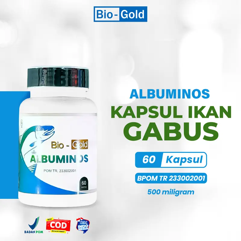 Bio Gold - Albuminos Ekstrak Channa Striata Ikan Gabus Bantu Luka Operasi Cepat Kering BPOM 0