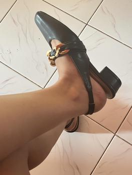 Product Review of VIVI NICI - Reine Sepatu Sandal Mules Hak 3 Cm Black Mules wanita Heels wanita Merah Shoes Canvas from d**r 2