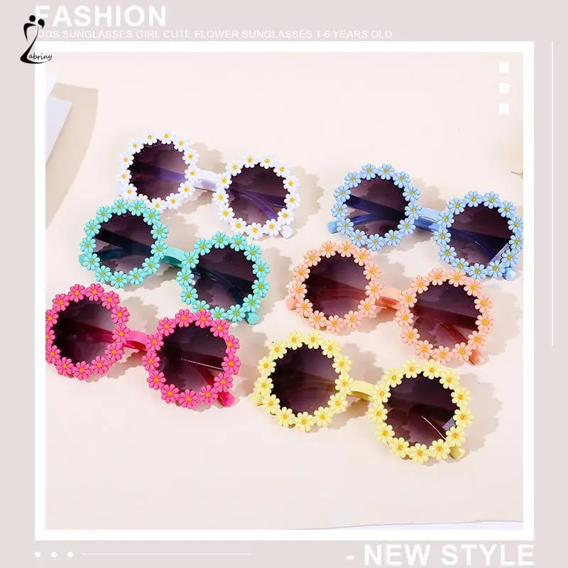 【lingerly】Kacamata Hitam Anak Perempuan Kacamata Hitam Bunga Indah Touring Seaside Daisy Sunglasses Z 5