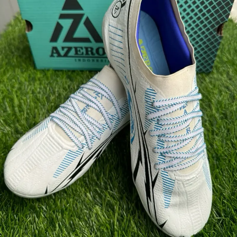 AZERO - Sepatu Bola Excelon Putih Biru Outsole KDH Size 39-43 Sepatu Bola Dewasa sepatu bola lapangan 1