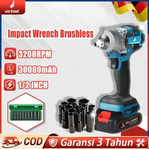 【COD】victool Kunci pas benturan tanpa sikat, bor benturan tanpa sikat, cocok untuk baut mobil, sepeda motor, truk, kunci pas benturan tanpa kabel kunci  pas  listrik