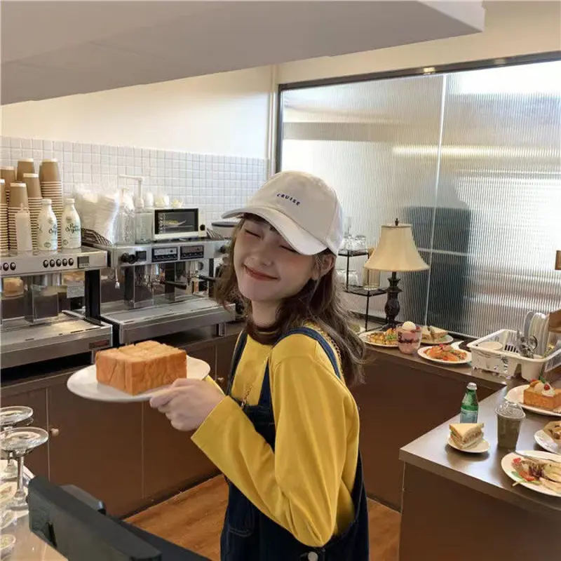 Mũ Lưỡi Trai Thêu Chữ, Phong Cách Đơn Giản, Dành Cho Nam Và Nữ, Mũ Thường Ngày Làm Cho Khuôn Mặt Trông Nhỏ Hơn, Mũ Cặp Đôi Phong Cách Hồng Kông 3