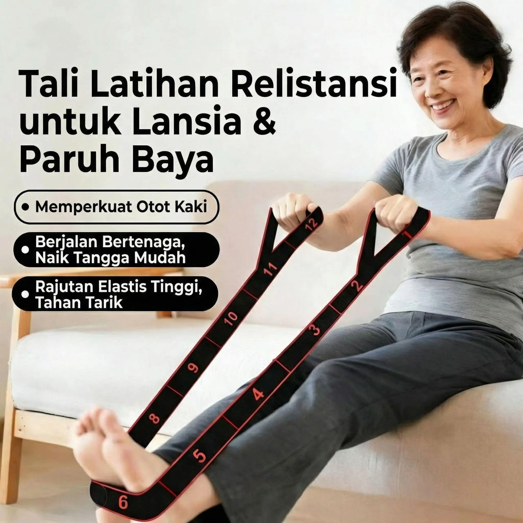 "Tali Latihan Serbaguna: Bantu Turun Berat Badan & Kuatkan Tubuh. Praktis untuk Olahraga Indoor, Hasil Maksimal!"