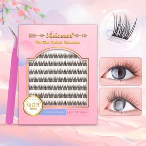 簡単装着 セルフで使える 接着剤不要 メイクアップツール付きまつげ