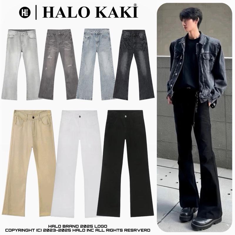   FULL MÀU  QUẦN JEANS LOE DOUYING ĐEN TRẮNG MÀU HALO KAKI  - Quần jeans loe chất dày nhiều màu unisex nam nữ phong cách douying Menswear Denim 
