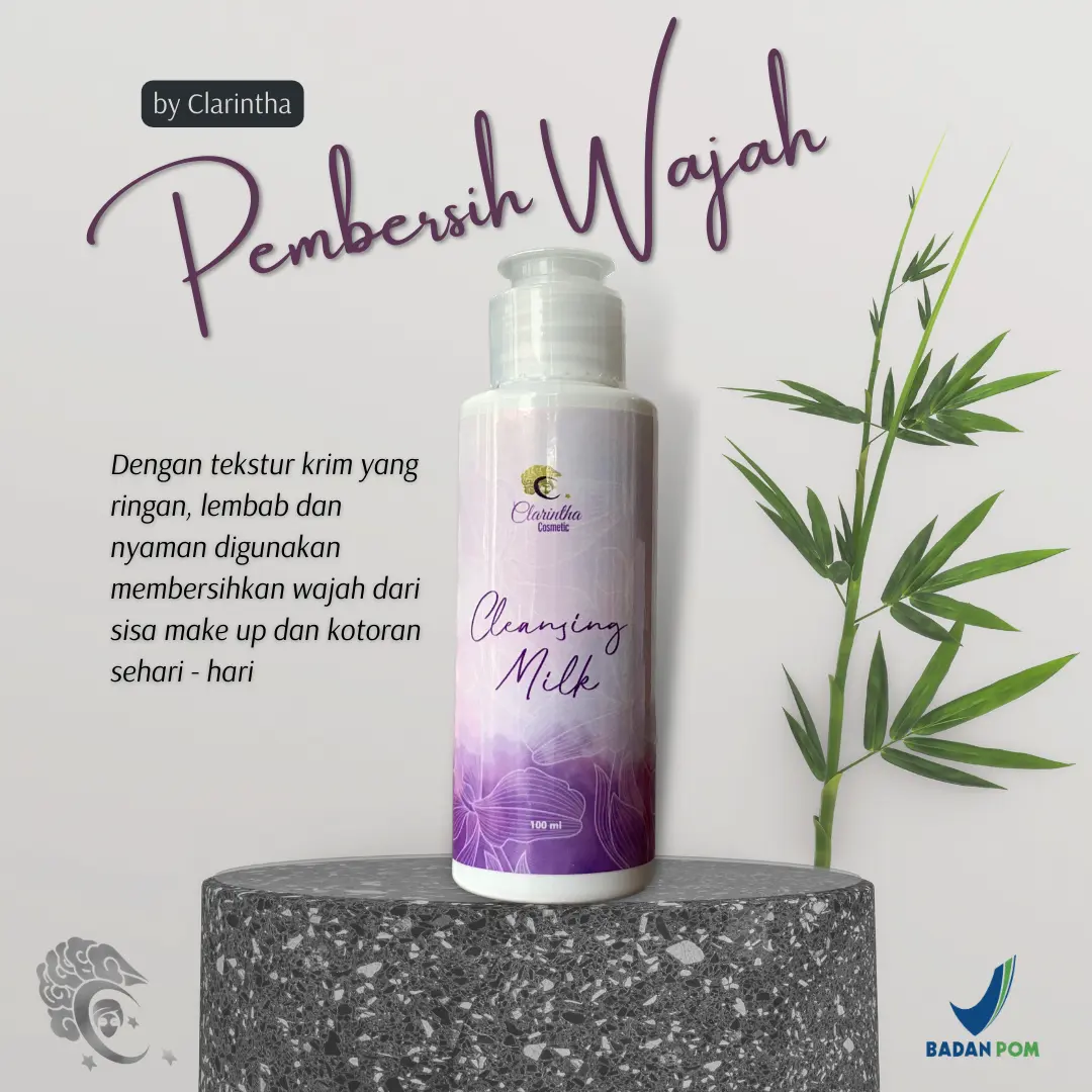 Cleansing Milk - Double Cleansing/Susu pembersih dengan tekstur cream yang ringan, lembab dan nyaman digunakan.