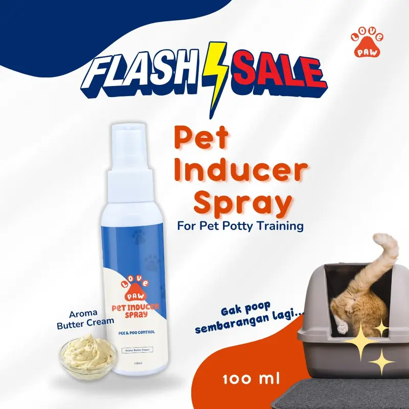 [ BELI 5 FREE 3 ] Love Paw - Spray Untuk Melatih Pipis Dan Pup Kucing Hewan Peliharaan 100ml - Pet Inducer Pee & Pop Training Spray hewan peliharaan spray perlengkapan kucing peralatan kucing kucing asli pet odor anti kucing pup pipis sembarangan penghila 1