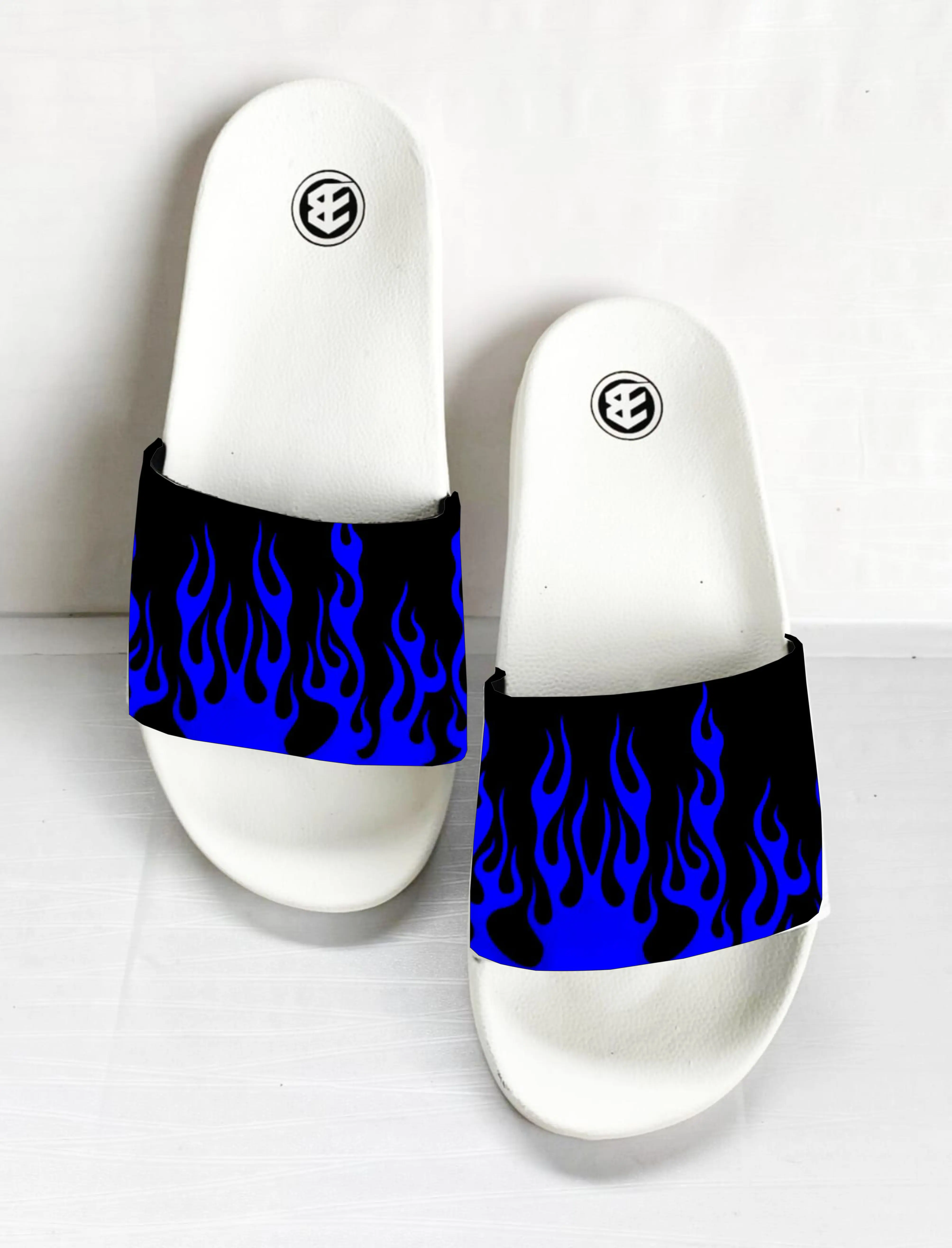 TERBARU|Sandal slop pria anti slip|Sandal slop terbaru tranding  pria Motif Api Menyala
