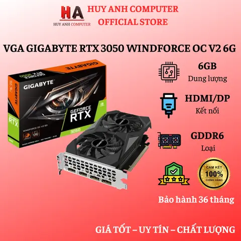 Card Màn Hình Gigabyte Windforce RTX 3050 6GB OC GDDR6 New Bảo Hành 36 tháng