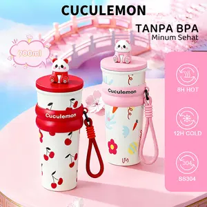 Cuculemon Tumbler Kopi Stainless Steel dengan Tutup 710ML – Termos Vakum untuk Minuman Panas dan Dingin