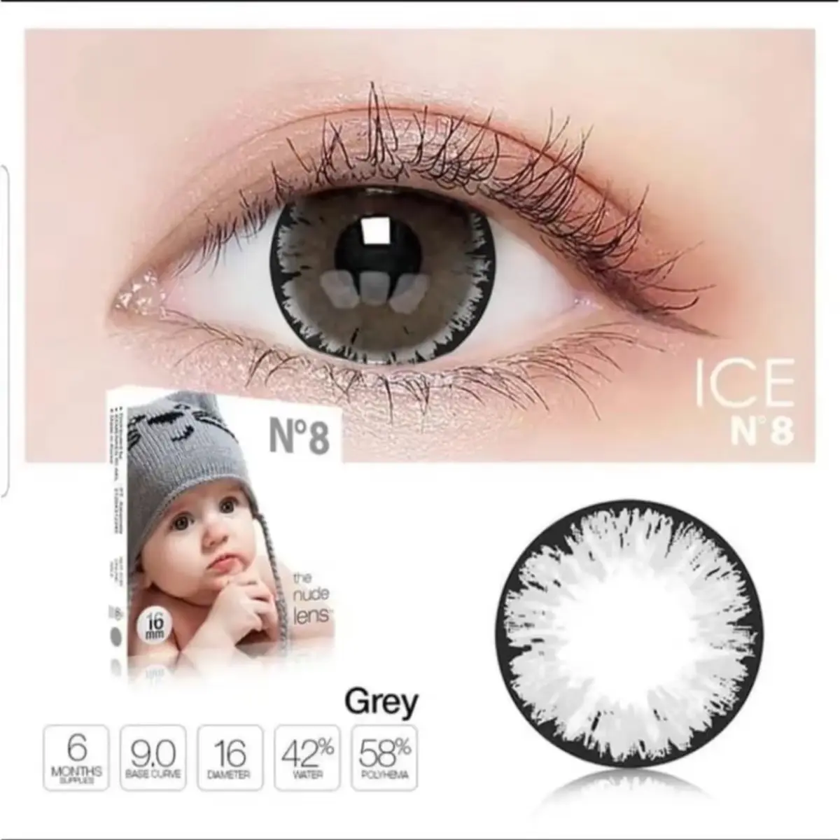 Softlens N8 ICE 16mm | normal & minus sd -10.00