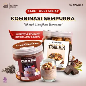 Timur Tengah [Paket Hemat Bundling] Trail Mix Chocolate Dates + Chiamo Chia Pudding Instant Choco Butter Cokelat Kurma Dried Fruit Puding Instan Overnight Camilan Sehat Kaya Serat Sarapan Praktis Rendah Kalori