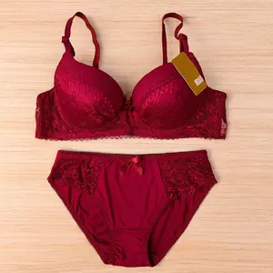 Bra Setelan Wanita Cup B Sedang Push Up Kawat Bh Set Wanita Dewasa Busa Sedang Tali Lepas Pasang Kait 3