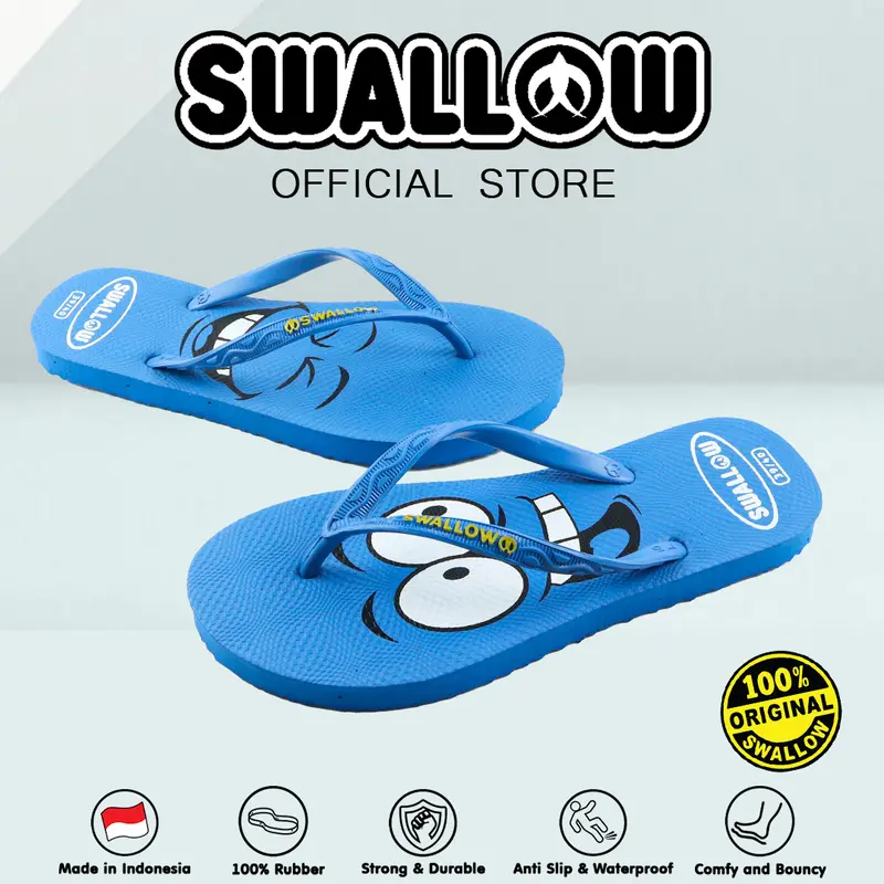 Swallow Sandal Jepit Emoji - Sendal Karet Dewasa Wanita Pria Anti Selip 3