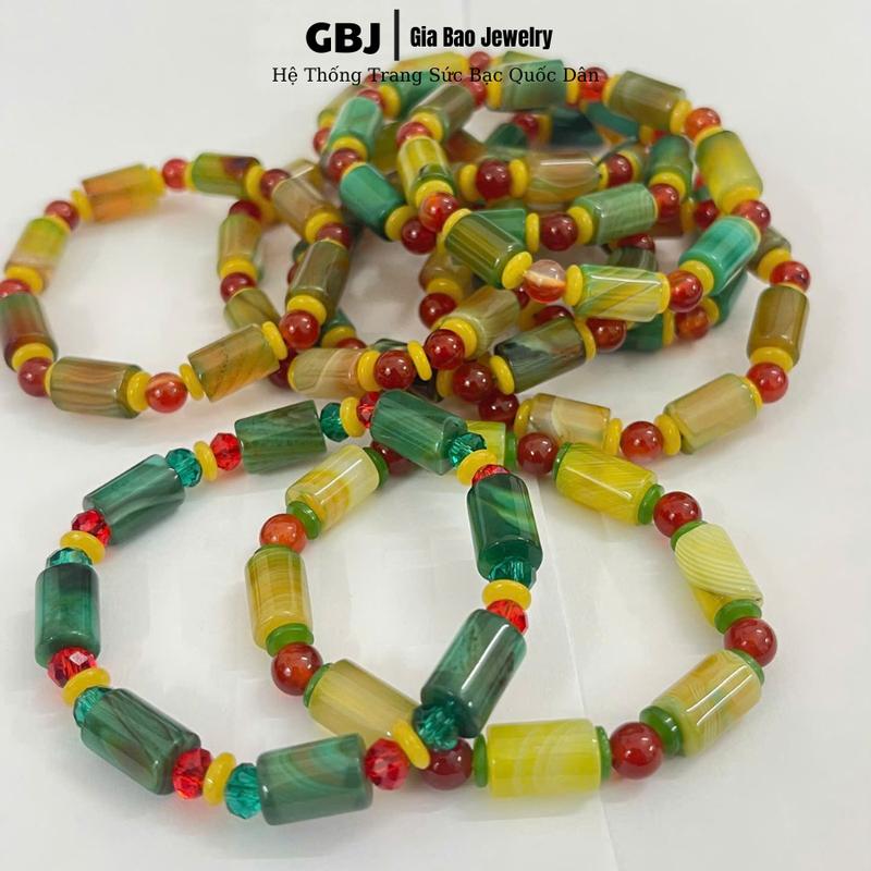  Phụ Kiện Vòng Tay Chuỗi Đá Mã Não Hình Trụ Phối Bi  Màu Ngẫu Nhiên  8Li GB28 Sang Trọng Trang Nhã GBJ1945 
