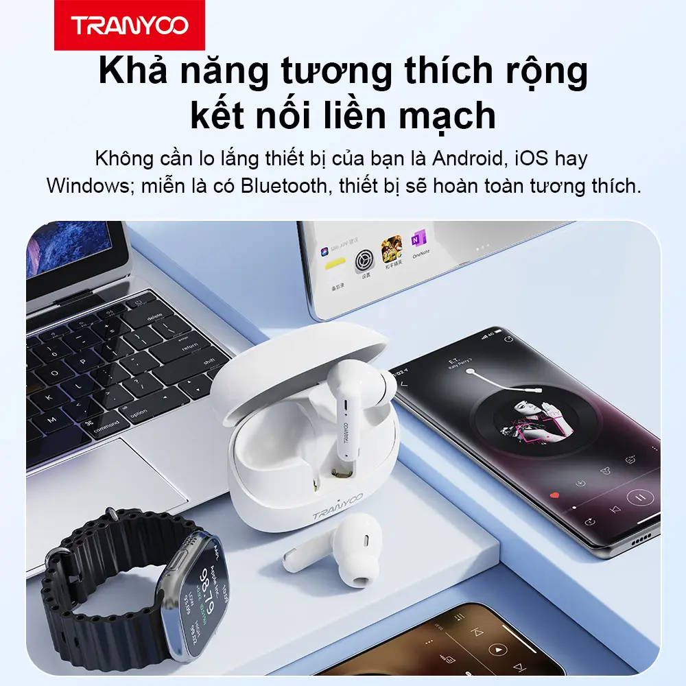 TRANYOO Tai Nghe Bluetooth TRANYOO T-M26 Bluetooth 5.3 Khử Tiếng Ồn Thông Minh Chức Năng Nghe Gọi Chơi Game Thời Lượng Pin Lên Đến 6 Giờ - Bảo Hành Chính Hãng Nhét Tai Nghe Nhạc Earphone di động trong tai bass sound | BigBuy360 - bigbuy360.vn TRANYOO Tai Nghe Bluetooth TRANYOO T-M26 Bluetooth 5.3 Khử Tiếng Ồn Thông Minh Chức Năng Nghe Gọi Chơi Game Thời Lượng Pin Lên Đến 6 Giờ - Bảo Hành Chính Hãng Nhét Tai Nghe Nhạc Earphone di động trong tai bass sound | BigBuy360 - bigbuy360.vn