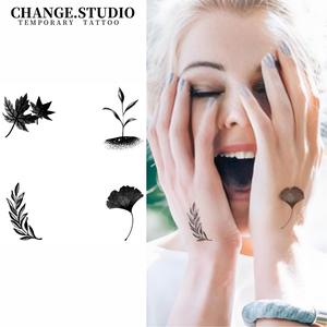 สติ๊กเกอร์รอยสักชั่วคราว สี่ลายพืช ติดทนนาน 15 วัน กันน้ำ ไม่กลัวการเสียดสี เหมาะสำหรับรอยสัก