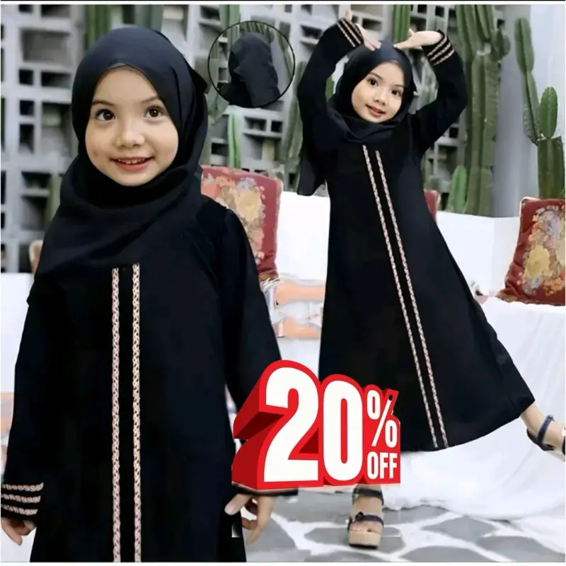RRC Gamis Abaya Cringkel Anak Muslim Usia 5-12thn Terbaru Abaya Turky Baju Cewek