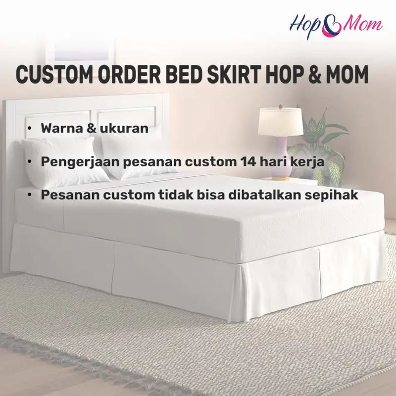 Rok Kasur Bed Skirt Hotel Bahan Katun - Hop & Mom 3