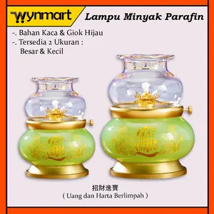 Tempat Lampu Minyak Parafin / Tempat Minyak Sembahyang Caocai Giok Hijau