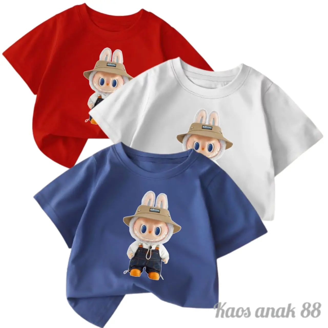 baju kaos anak atasan anak labubu cewek cowok umur 2-16 tahun kaos anak lengan pendek terbaru viral fashion kids termurah anak laki-laki perempuan Katun