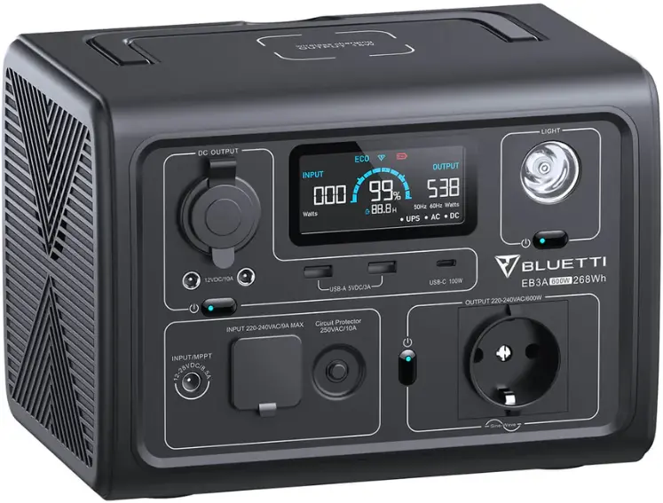 BLUETTI EB3A Portable Power Station | 600W 268Wh 1