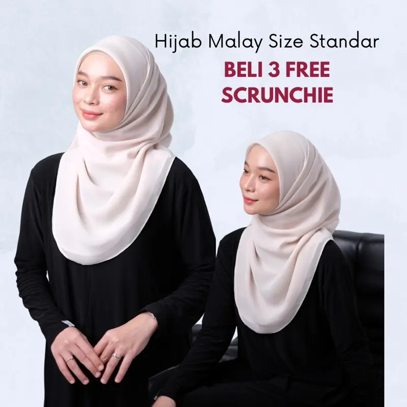Hijab Malay Curve / Hijab Segi Empat Malay Oval Standar