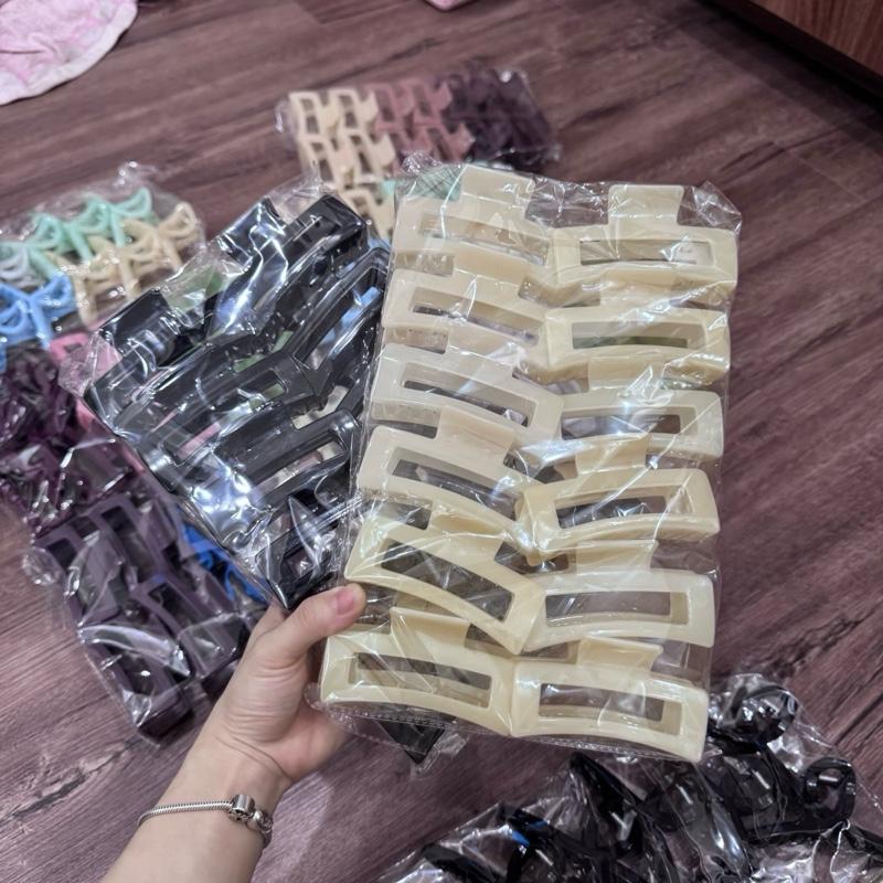 Vỉ kẹp tóc càng cua đơn giản nhiều màu dạng sóng vuông nơ đa dạng cho nữ